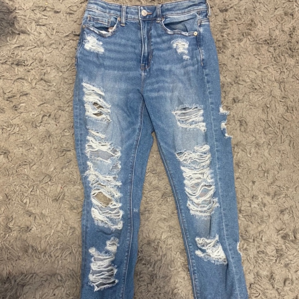 double sided ripped mom jeans, never worn